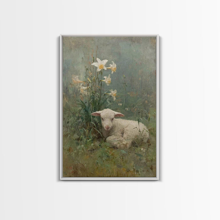 Lily Rest – Framed Canvas Print – Christian Wall Art – Christian Gift – Vintage Christian Art – Christian Art Canvas – Subtle Christian Art