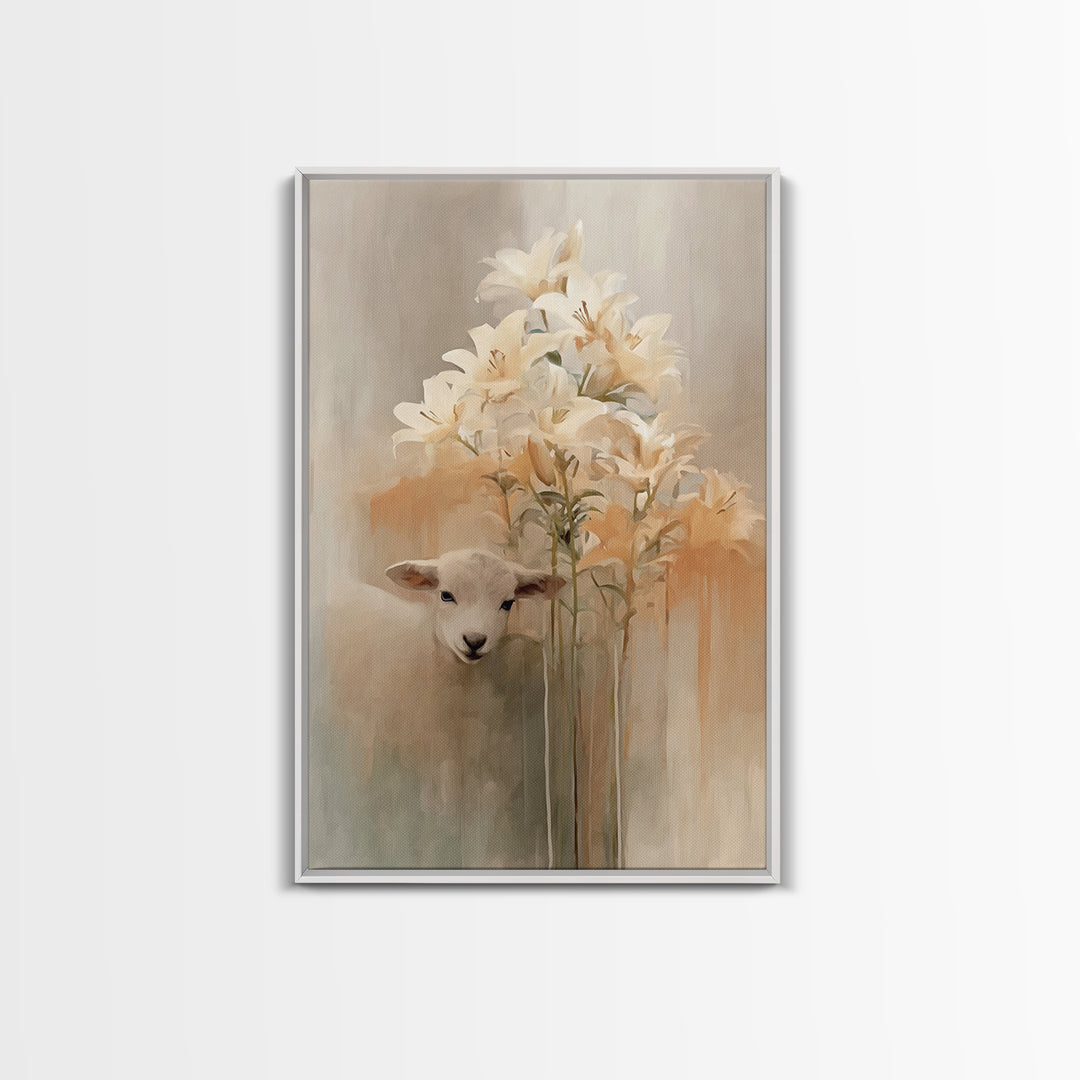 Gentle Bloom – Framed Canvas Print – Christian Wall Art – Christian Art Print – Minimalist Christian Art – Christian Decor – Christian Gift