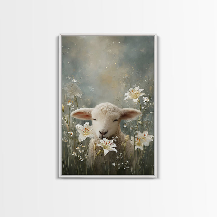 Meadow Serenity – Framed Canvas Print – Christian Wall Art – Christian Art Canvas – Christian Art Print – Christian Gift – Minimalist Chris