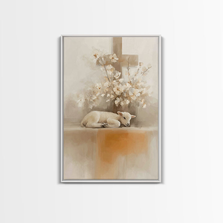 Cross Of Peace – Framed Canvas Print – Christian Wall Art – Minimalist Christian Art – Christian Art Canvas – Christian Art Print – Christi