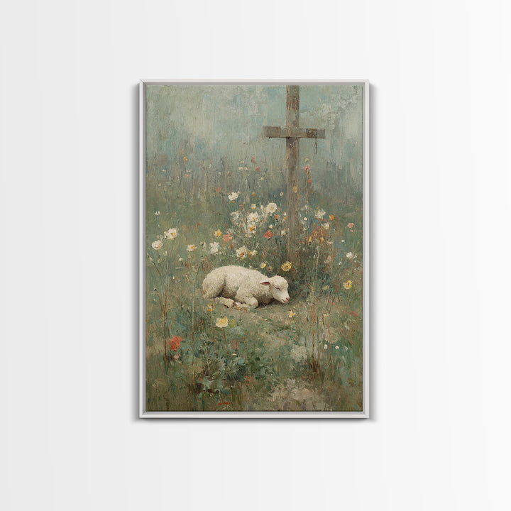 Sacred Meadow – Framed Canvas Print – Christian Wall Art – Vintage Christian Art – Christian Art Canvas – Christian Painting – Christian Gi