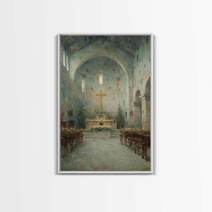 Holy Ember Light – Framed Canvas Print – Christian Art Canvas – Christmas Art – Christian Wall Art – Moody Christmas Art – Christian Decora