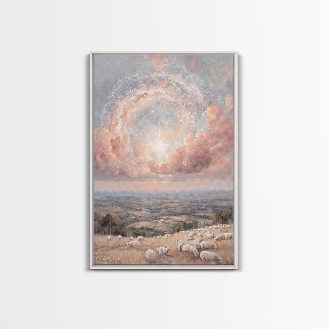 Glory In The Heights | Framed Canvas Print | Christian Wall Art | Christian Art Canvas | Christmas Art | Unique Christian Art