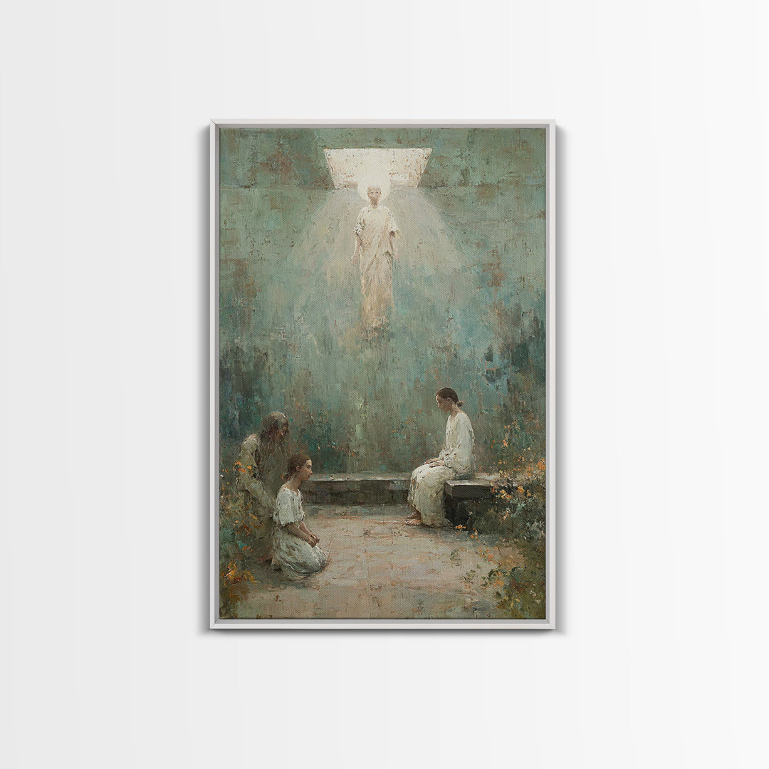 Heavenly Visitation – Framed Canvas Print – Christian Art Canvas – Christian Wall Art – Modern Christian Art – Christian Painting – Christi