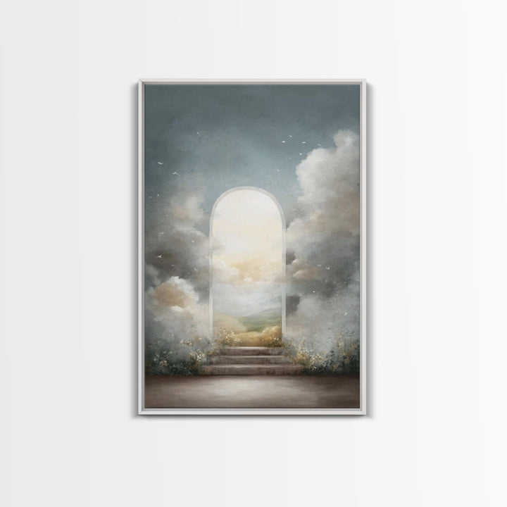 Blessed Meadow – Framed Canvas Print – Christian Wall Art – Christian Art Canvas – Pastoral Scenery – Modern Christian Painting – Christian