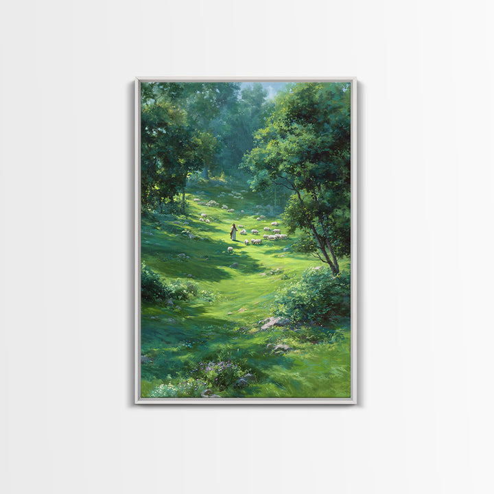 Garden Of Peace – Framed Canvas Print – Christian Art Canvas – Christian Wall Art – Jesus Painting – Spring Christian Art – Christian Decor