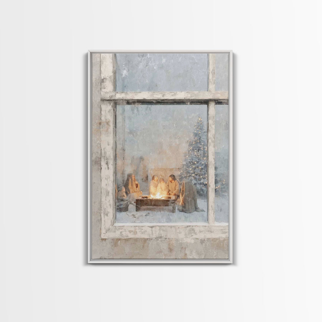 Holy Hearth – Framed Canvas Print – Christian Wall Art – Christian Art Canvas – Jesus Painting – Christmas Art – Christian Christmas Art