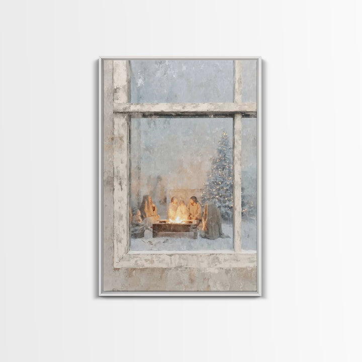 Holy Hearth – Framed Canvas Print – Christian Wall Art – Christian Art Canvas – Jesus Painting – Christmas Art – Christian Christmas Art