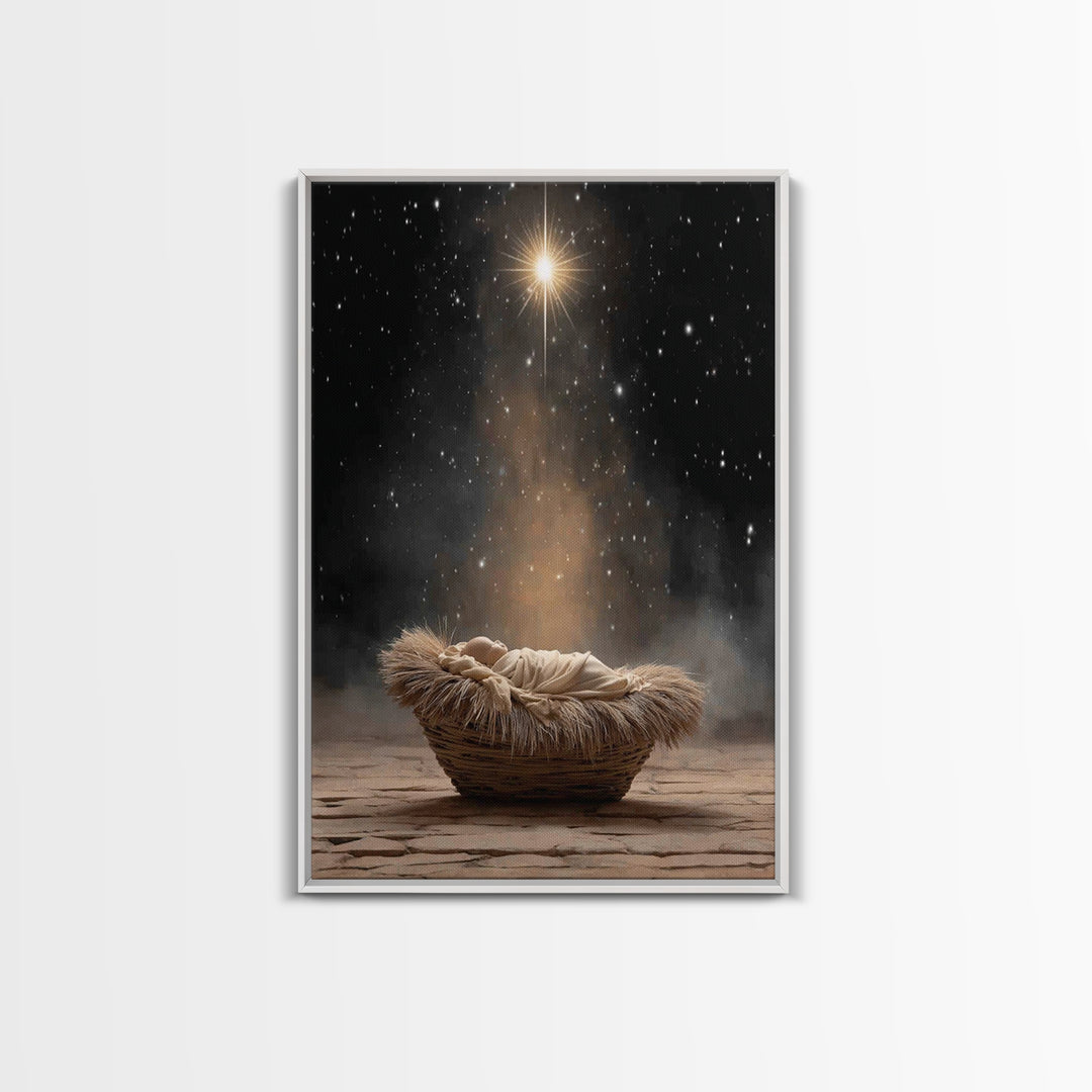 Star Of Hope – Framed Canvas Print – Christian Art Canvas – Jesus Painting – Christian Christmas Art – Christmas Wall Art