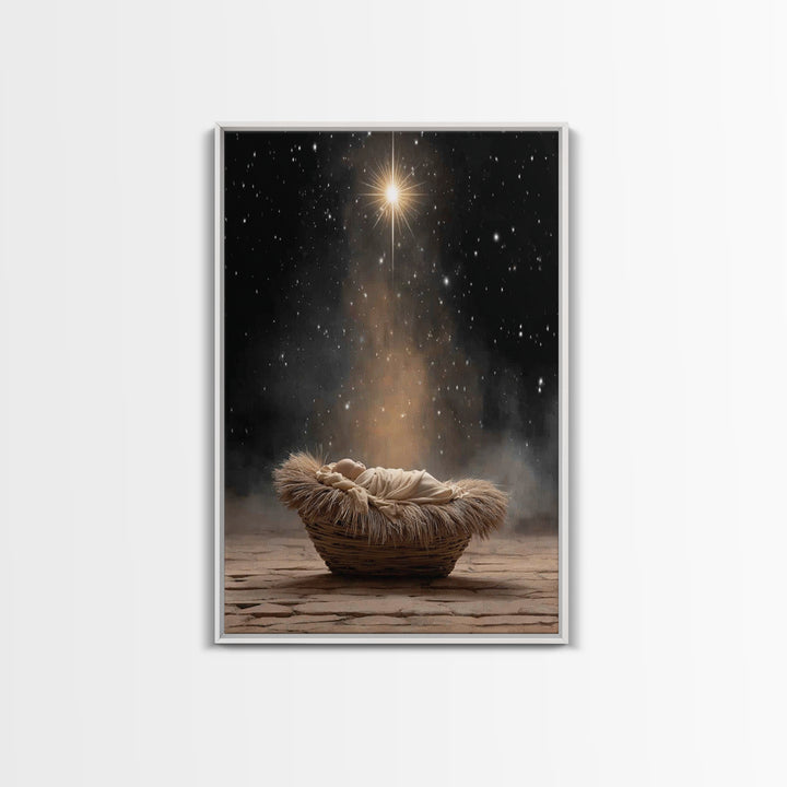 Star Of Hope – Framed Canvas Print – Christian Art Canvas – Jesus Painting – Christian Christmas Art – Christmas Wall Art