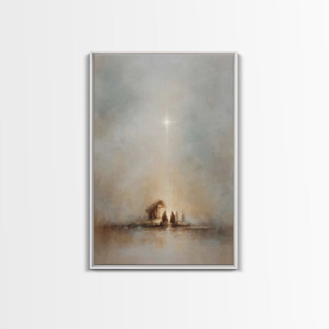 Bethlehem Star – Framed Canvas Print – Christmas Wall Art – Christian Art Canvas – Modern Christian Art – Jesus Christmas Art
