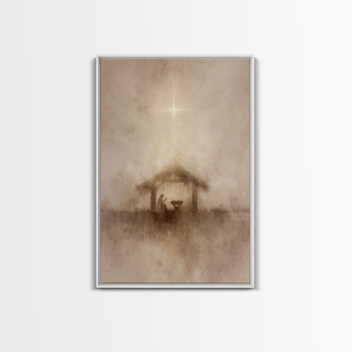 Guiding Star – Framed Canvas Print – Christian Art Canvas – Christmas Wall Art – Christian Christmas Art – Subtle Christian Art