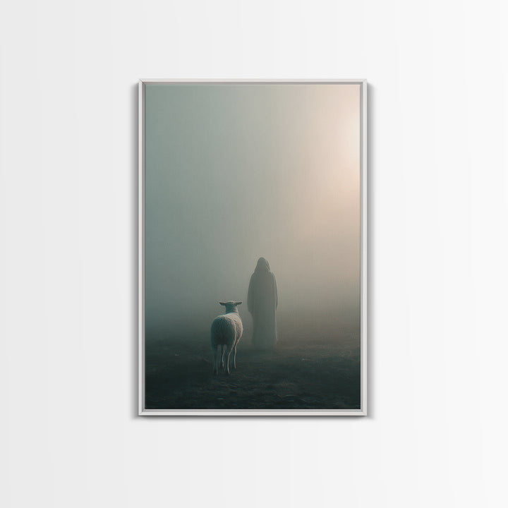 The Gentle Shepherd – Framed Canvas Print – Christian Wall Art – Jesus Painting – Christian Art Canvas – Christian Decor