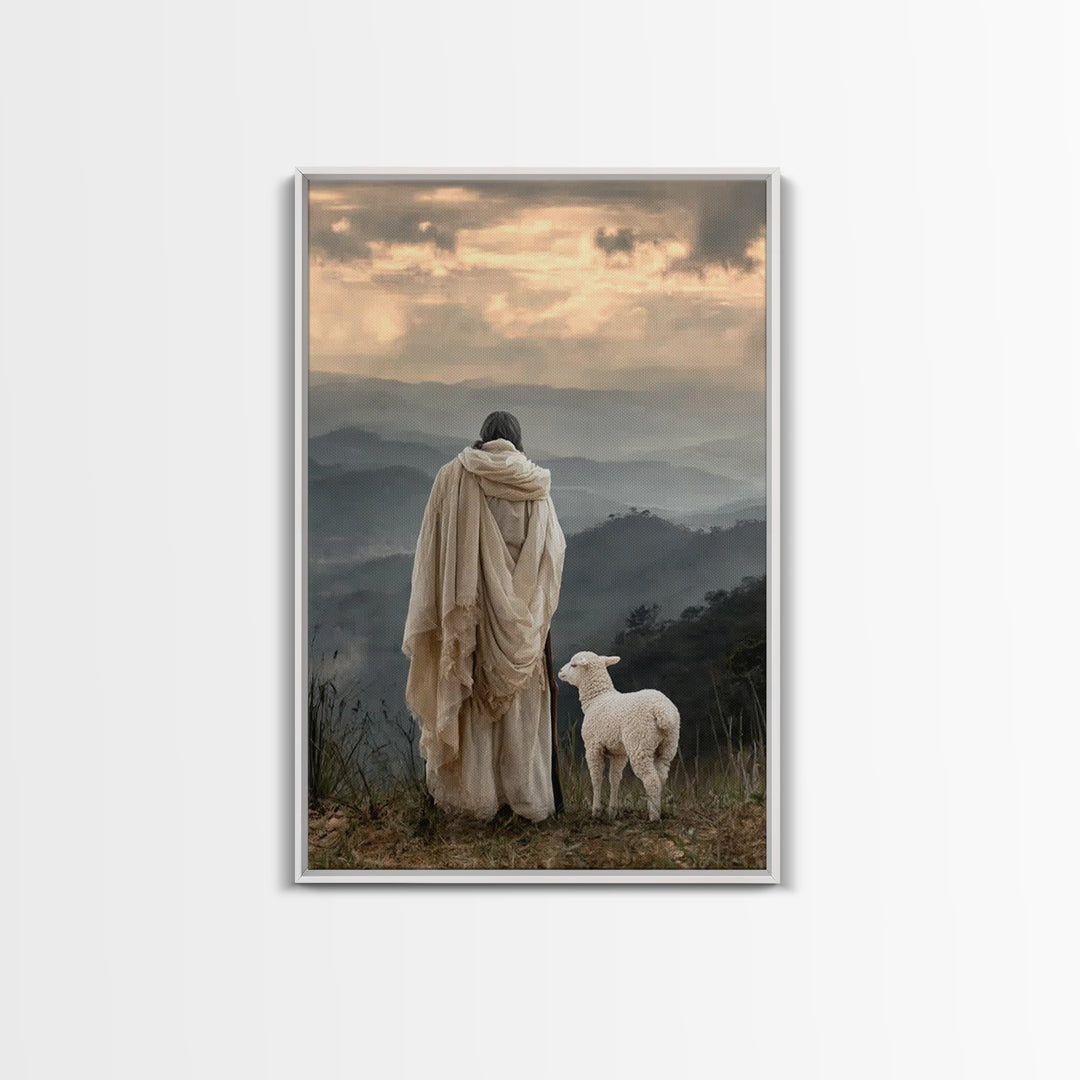 Hillside Reverence – Framed Canvas Print – Christian Wall Art – Christian Art Canvas – Jesus Painting – Moody Christian Art