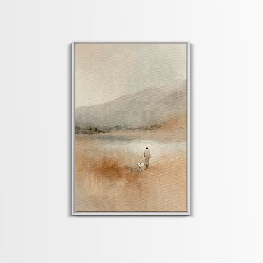 Lakeside Mercy – Framed Canvas Print – Christian Art Canvas – Christian Wall Art – Modern Christian Art – Christian Decor