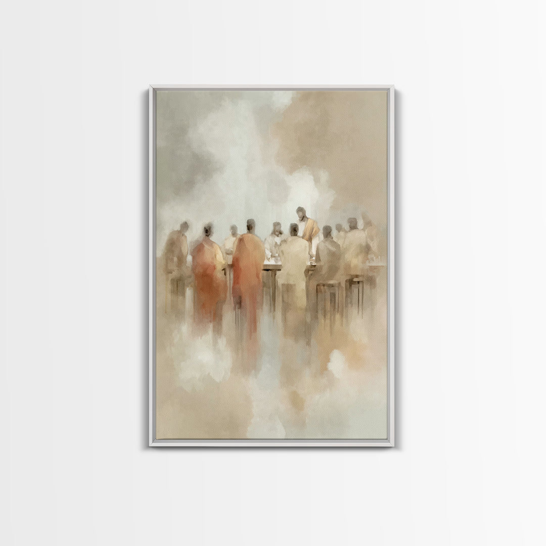 Heavenly Supper – Framed Canvas Print – Christian Wall Art – Jesus Painting – Christian Art Canvas – Christmas Art – Modern Christian Art