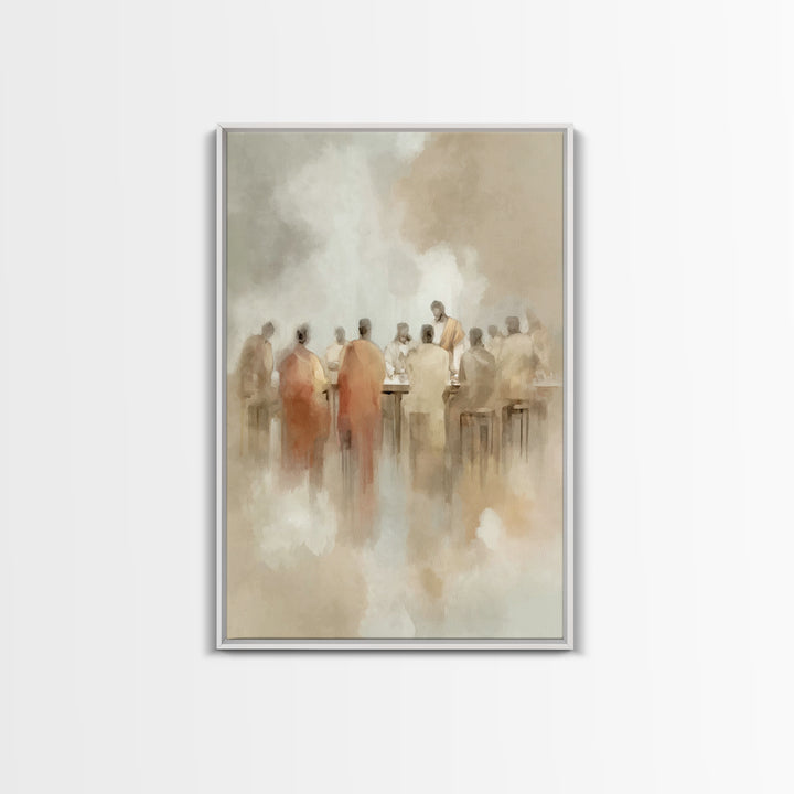 Heavenly Supper – Framed Canvas Print – Christian Wall Art – Jesus Painting – Christian Art Canvas – Christmas Art – Modern Christian Art