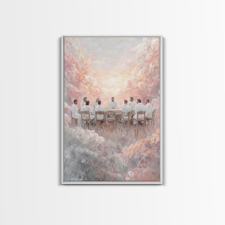 Cloud Communion – Framed Canvas Print – Christian Art Canvas – Jesus Painting – Christian Wall Art – Christmas Art – Vintage Christian Art
