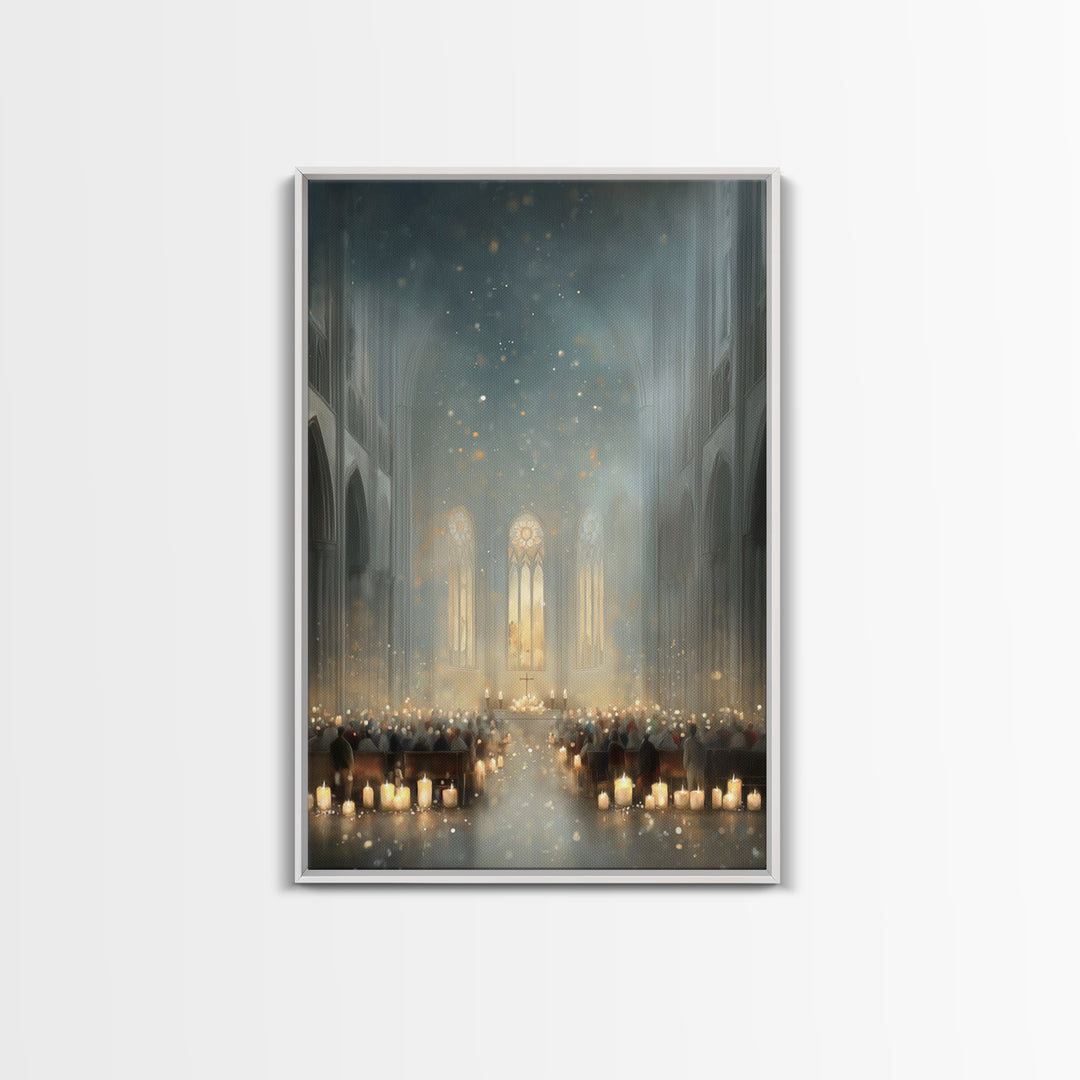 Sacred Illumination – Framed Canvas Print – Christian Art Canvas – Christmas Art – Christian Wall Art – White Christmas Art – Christian Chr