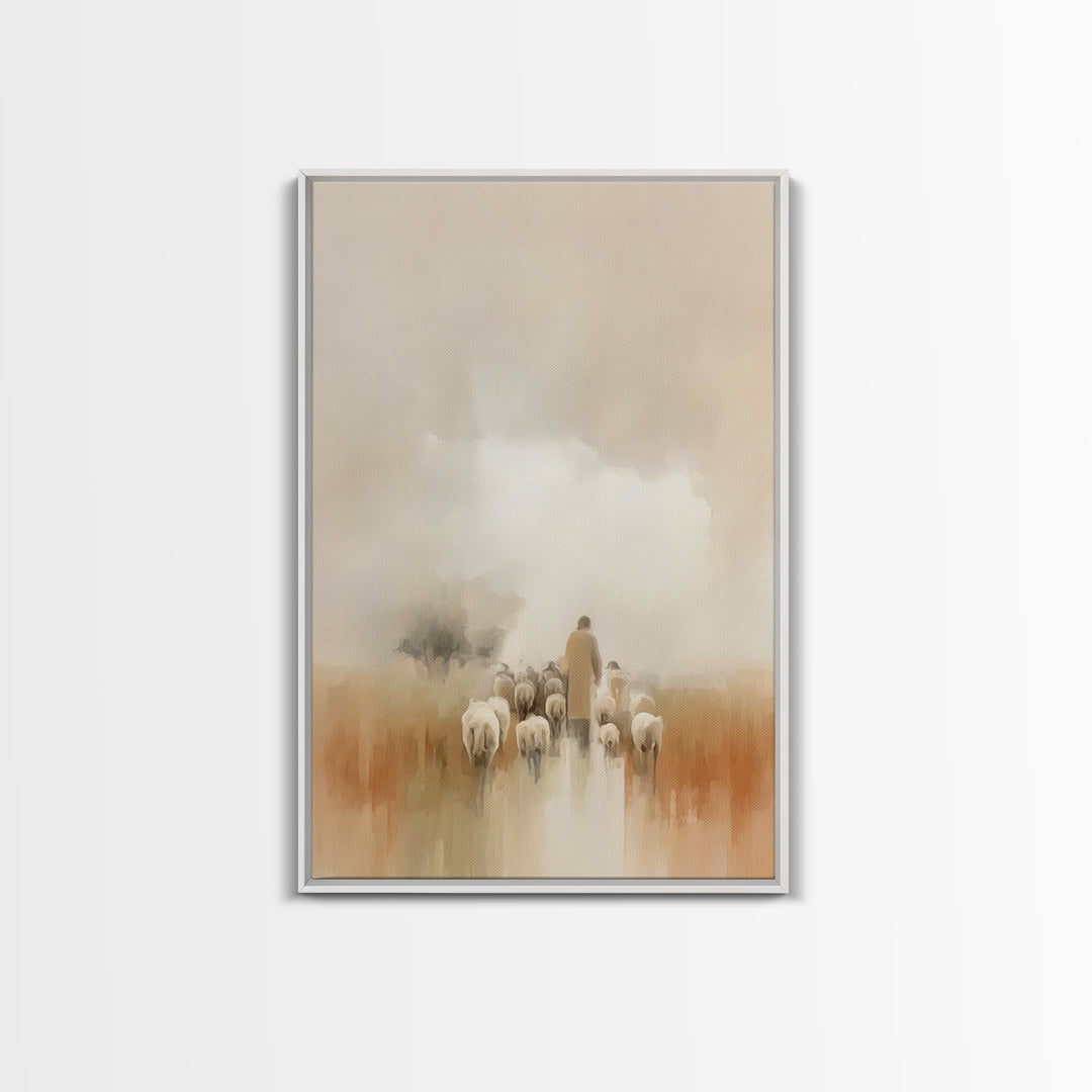 Pasture Peace | Framed Canvas Print | Christian Art Canvas | Subtle Christian Art | Christian Wall Art | Christian Painting | Christian Gif