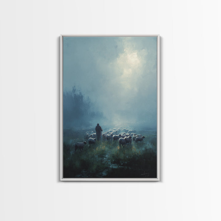 Dawn Shepherd | Framed Canvas Print | Moody Christian Art | Christian Wall Art | Christian Art Canvas | Jesus Painting | Large Christian Pa