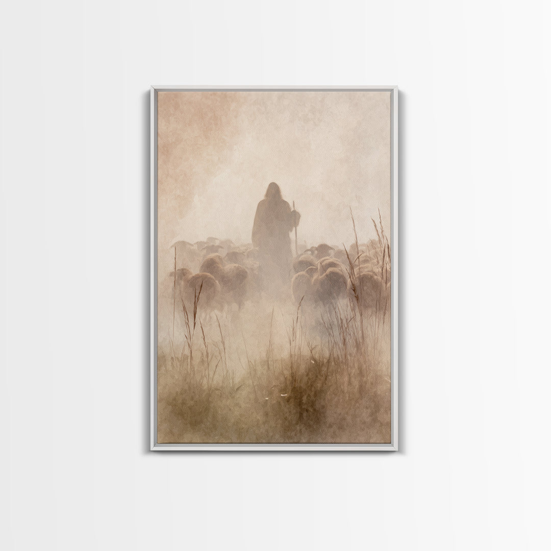 Quiet Flock | Framed Canvas Print | Subtle Christian Art | Christian Wall Art | Christian Art Canvas | Christian Painting | Christian Art G