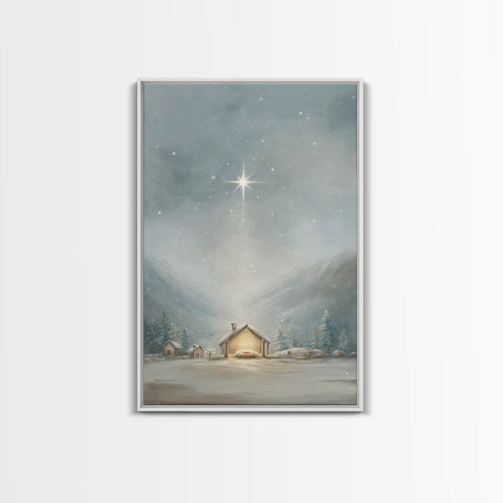 Radiant Cross | Framed Canvas Print | Christmas Art | Christian Christmas Art | Christian Wall Art | Framed Christmas Art | Christmas Art W