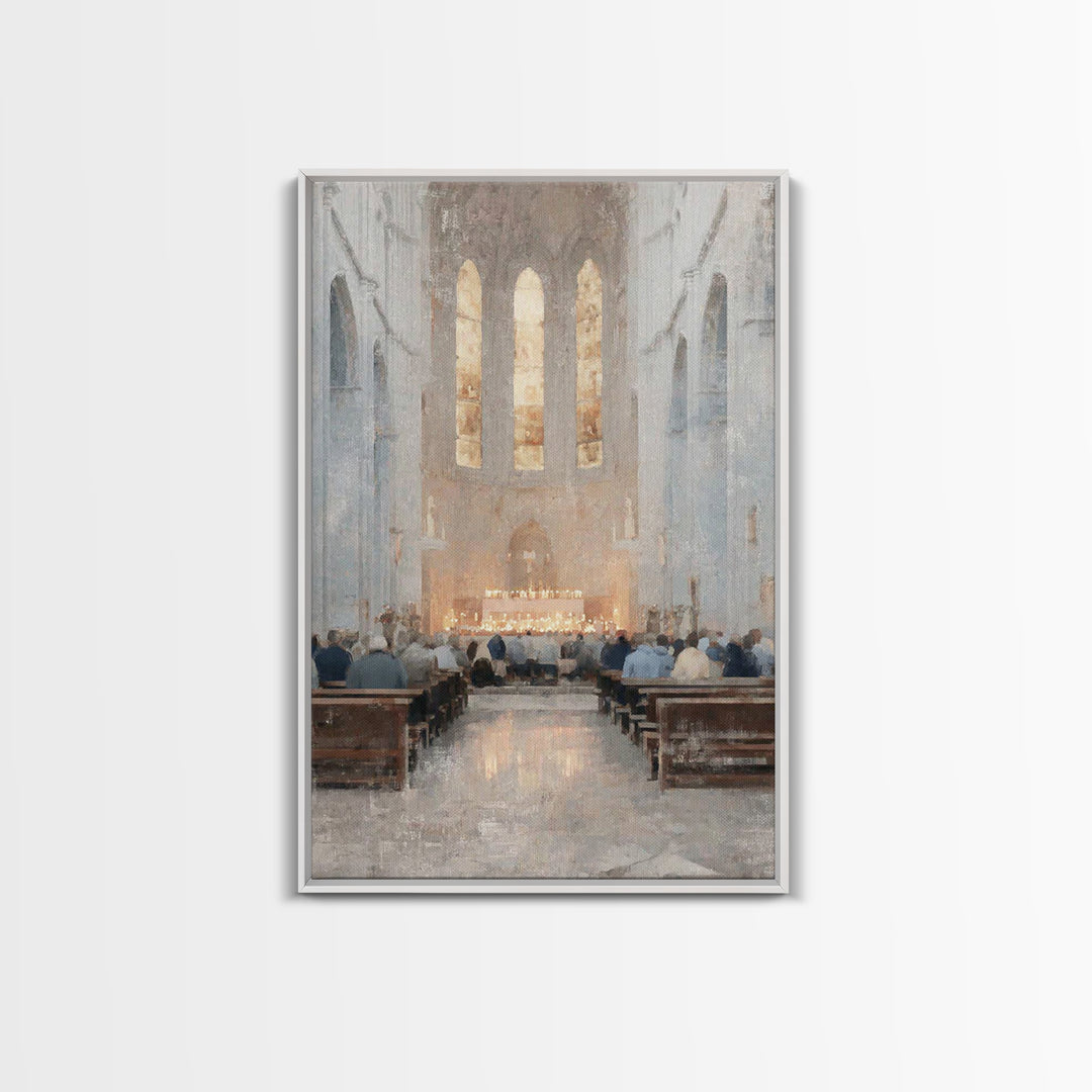 Heavenward Glow – Framed Canvas Print – Christian Wall Art – Christian Art Canvas – Vintage Christian Art – Christmas Art – Christian Chris
