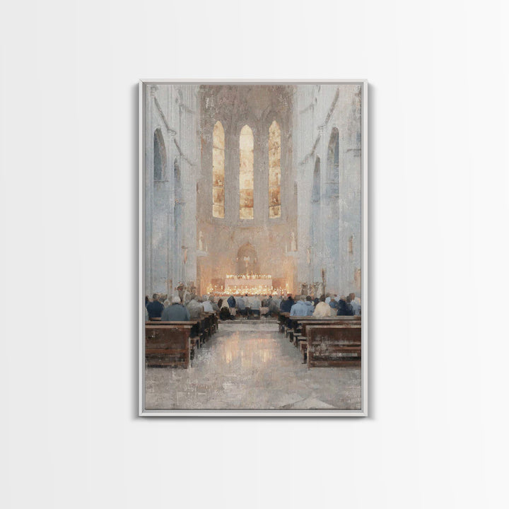 Heavenward Glow – Framed Canvas Print – Christian Wall Art – Christian Art Canvas – Vintage Christian Art – Christmas Art – Christian Chris