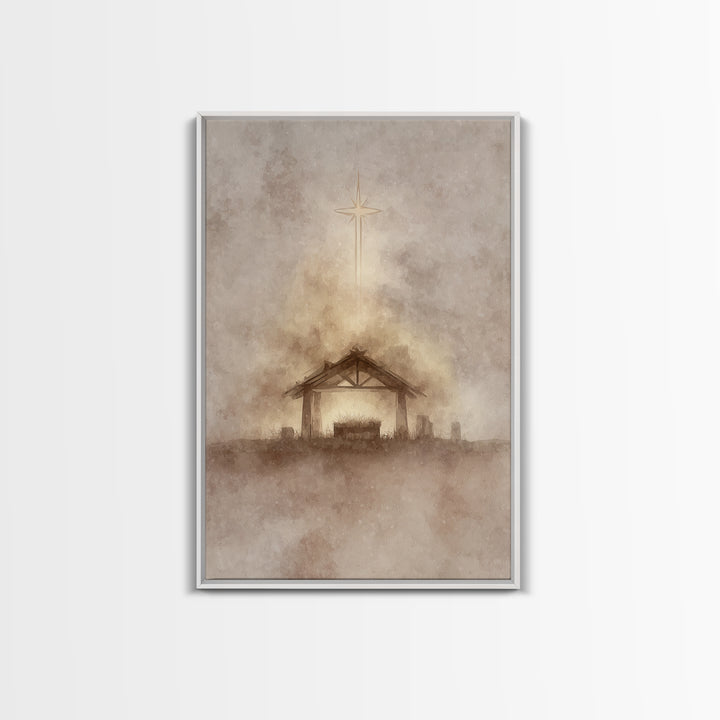 Holy Star | Framed Canvas Print | Christmas Wall Art | Christian Christmas Art | Christmas Art Prints | Christian Art Canvas | Modern Chris