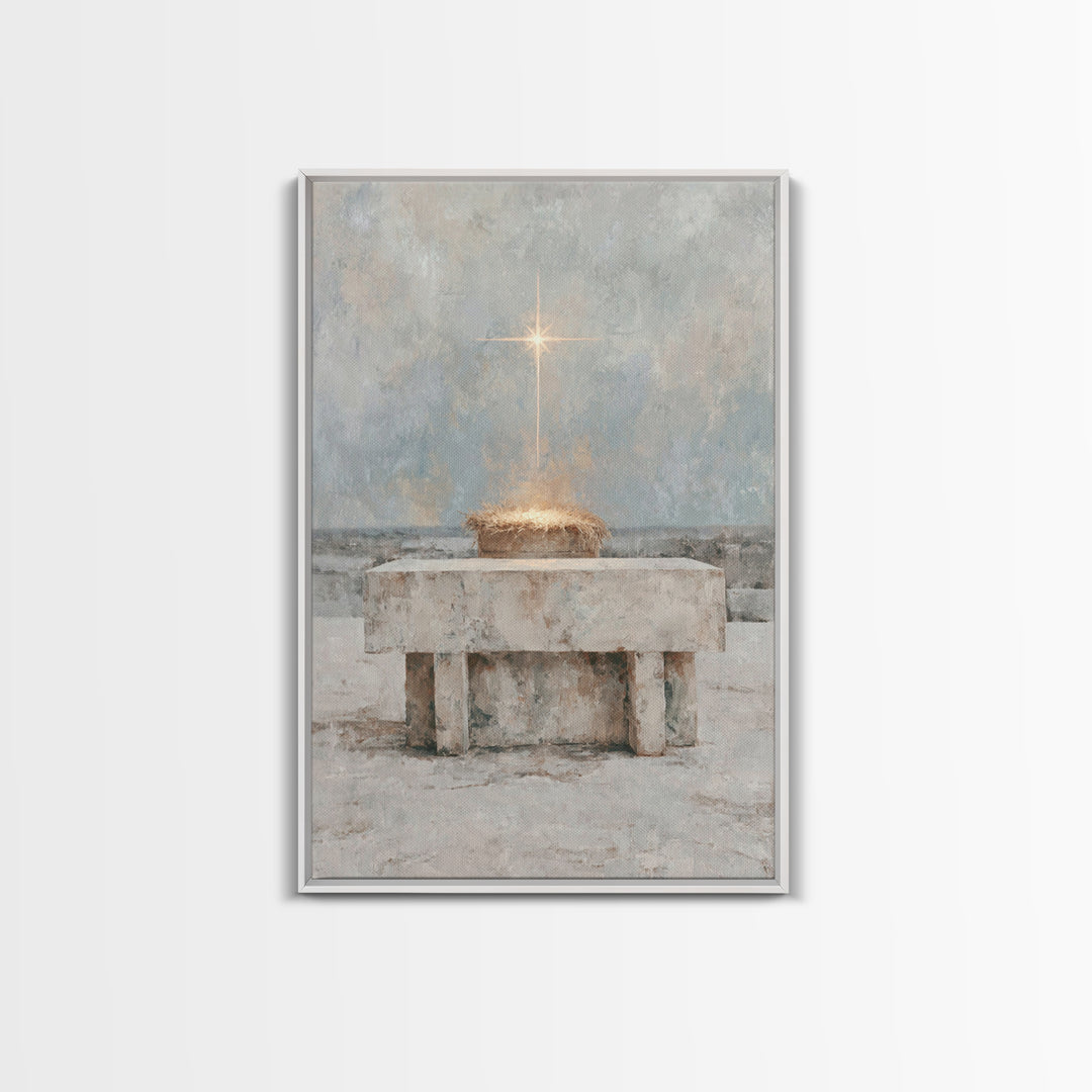 Star Of Holy Night – Framed Canvas Print – Christian Wall Art – Christian Art Canvas – Jesus Painting – Christian Christmas Art – Christian