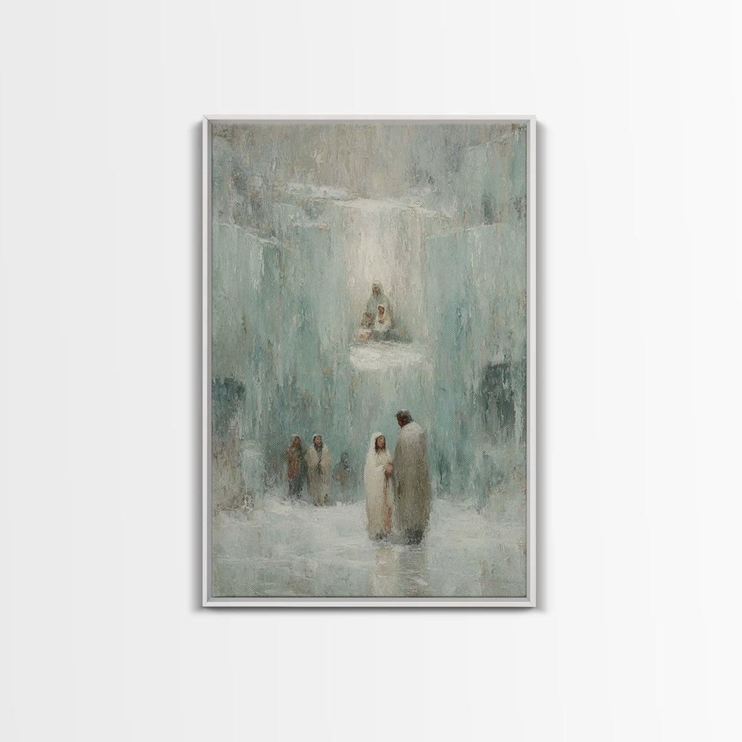 Glory In The Frost – Framed Canvas Print – Christian Art – Christian Wall Art – Jesus Painting – Christian Art Canvas – Christian Christmas