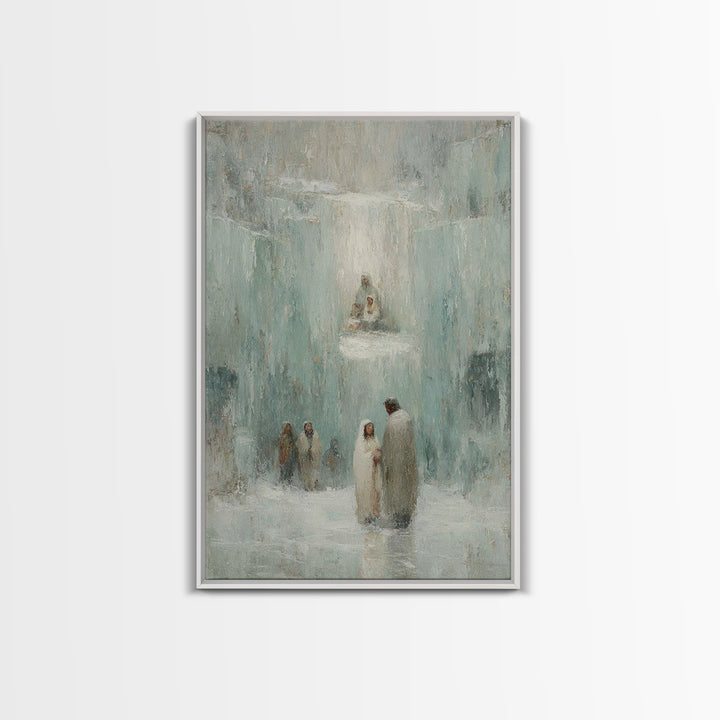 Glory In The Frost – Framed Canvas Print – Christian Art – Christian Wall Art – Jesus Painting – Christian Art Canvas – Christian Christmas