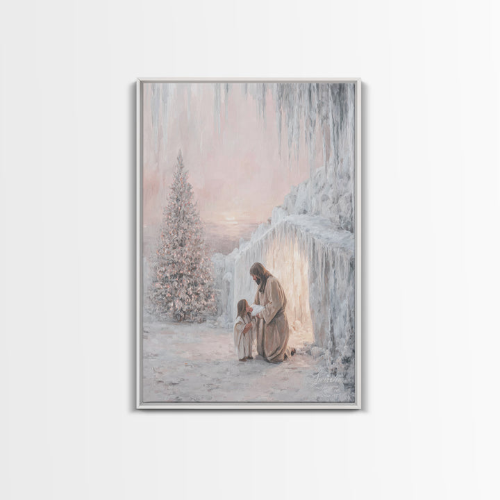 Heavenly Night Sky – Framed Canvas Print – Christian Christmas Art – Christian Art – Christian Art Canvas – Christian Wall Art – Jesus Pain
