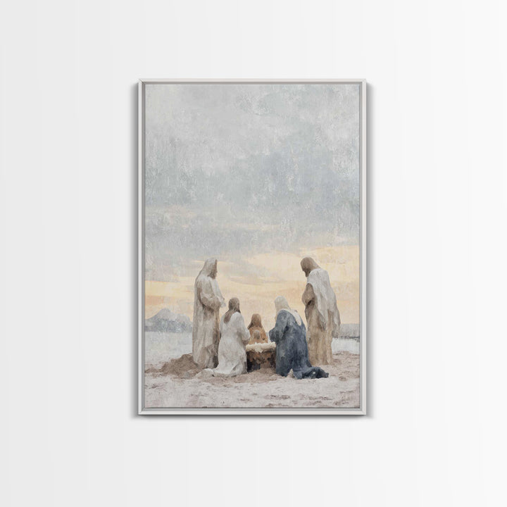 Dawn Of Adoration – Framed Canvas Print – Christian Art Canvas – Christian Art – Jesus Painting – Christian Christmas Art – Christian Wall
