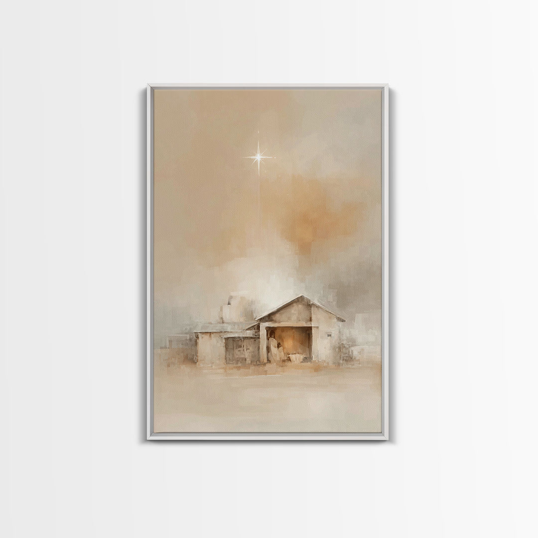Bethlehem Quiet Light – Framed Canvas Print – Christian Wall Art – Christmas Canvas Wall Art – Christian Art Work – Jesus Christmas Art – C