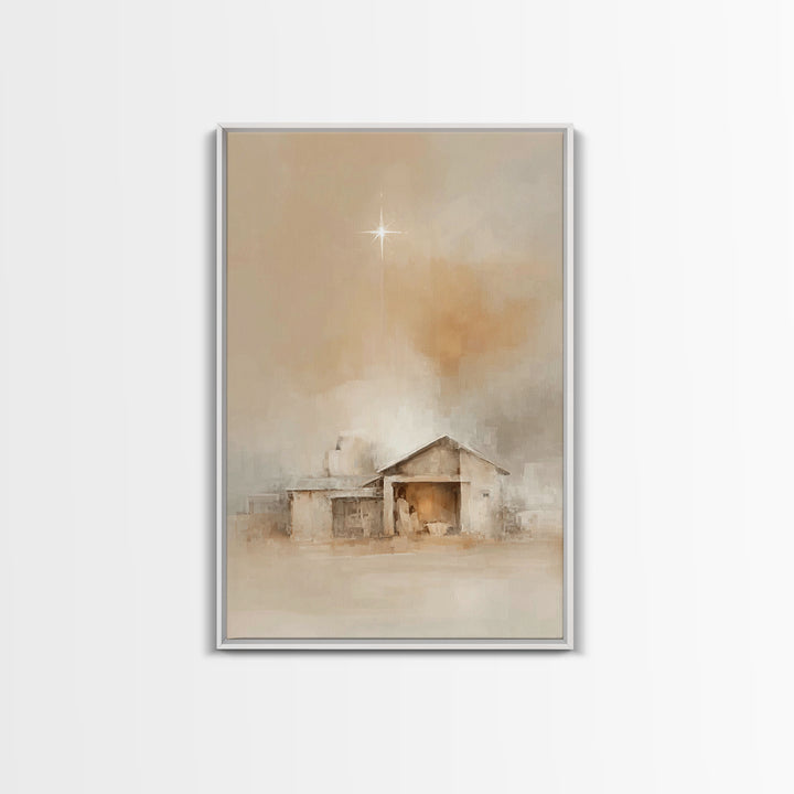 Bethlehem Quiet Light – Framed Canvas Print – Christian Wall Art – Christmas Canvas Wall Art – Christian Art Work – Jesus Christmas Art – C