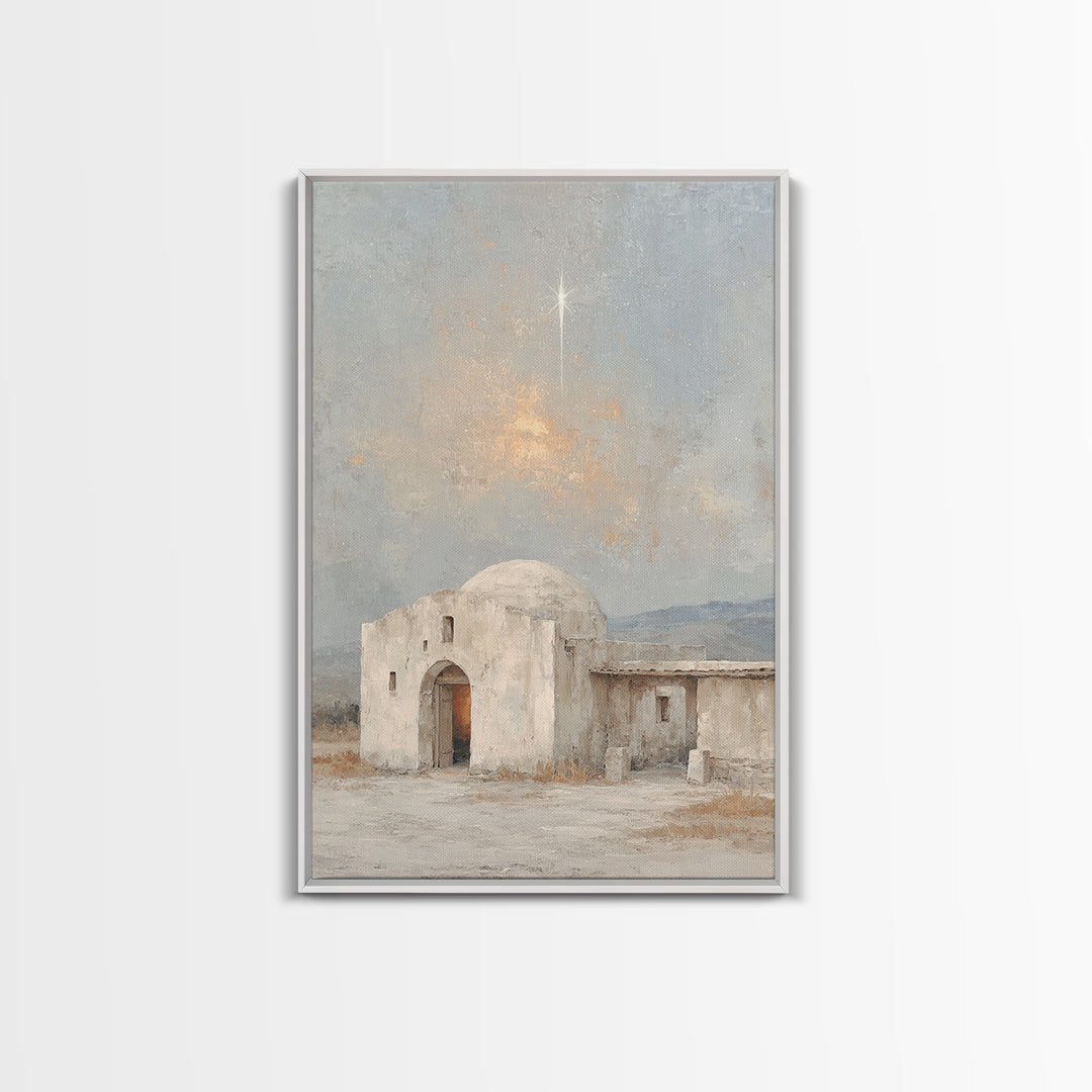 Star Over Bethlehem – Framed Canvas Print – Christmas Wall Art – Christian Art Canvas – Christian Christmas Art – Framed Christian Art – Ch