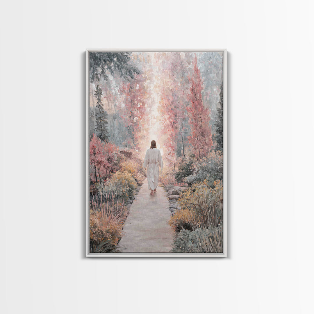 Garden Of Light – Framed Canvas Print – Christian Wall Art – Jesus Painting – Modern Christian Art – Christian Art Canvas – Christian Art G