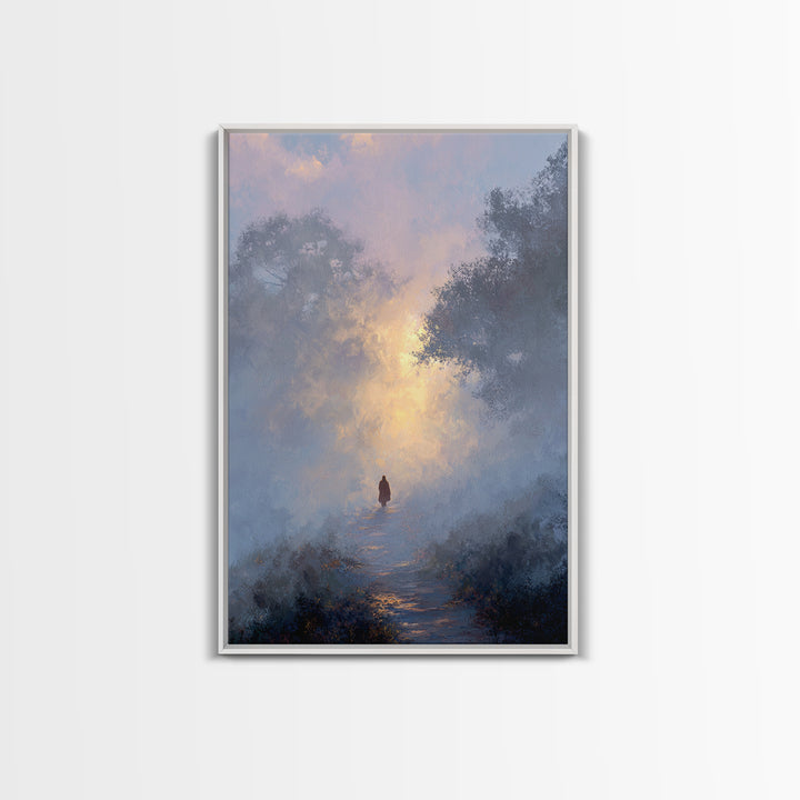 Dawn Path Wonder – Framed Canvas Print – Christian Wall Art – Christian Art Print – Modern Christian Painting – Jesus Canvas Art – Christia