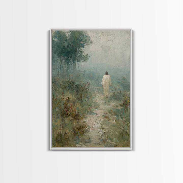 Hillside Morning Peace – Framed Canvas Print – Christian Art Canvas – Jesus Painting – Christian Wall Art – Subtle Christian Paintings – Ch