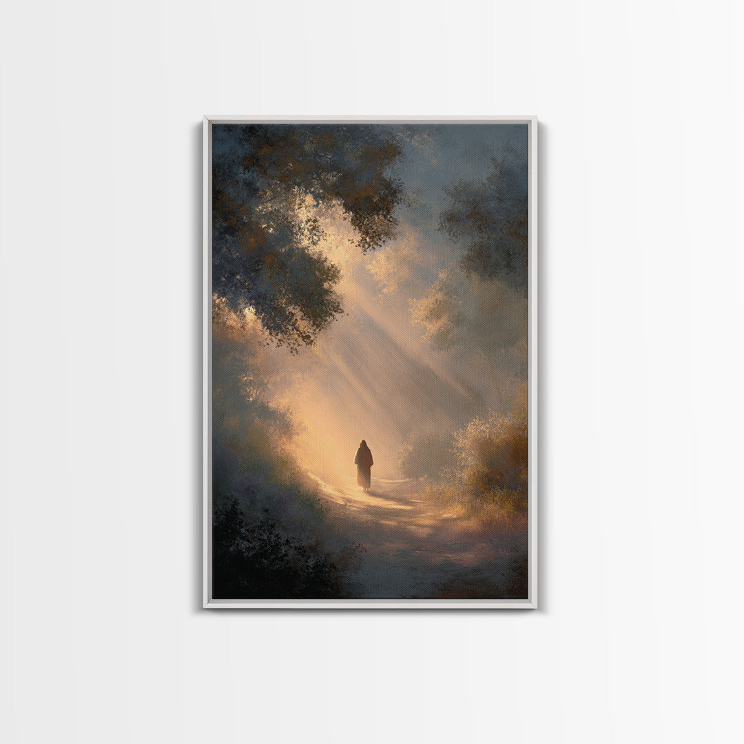 Path Of Light – Framed Canvas Print – Christian Wall Art – Jesus Painting – Christian Art Canvas – Christian Gift