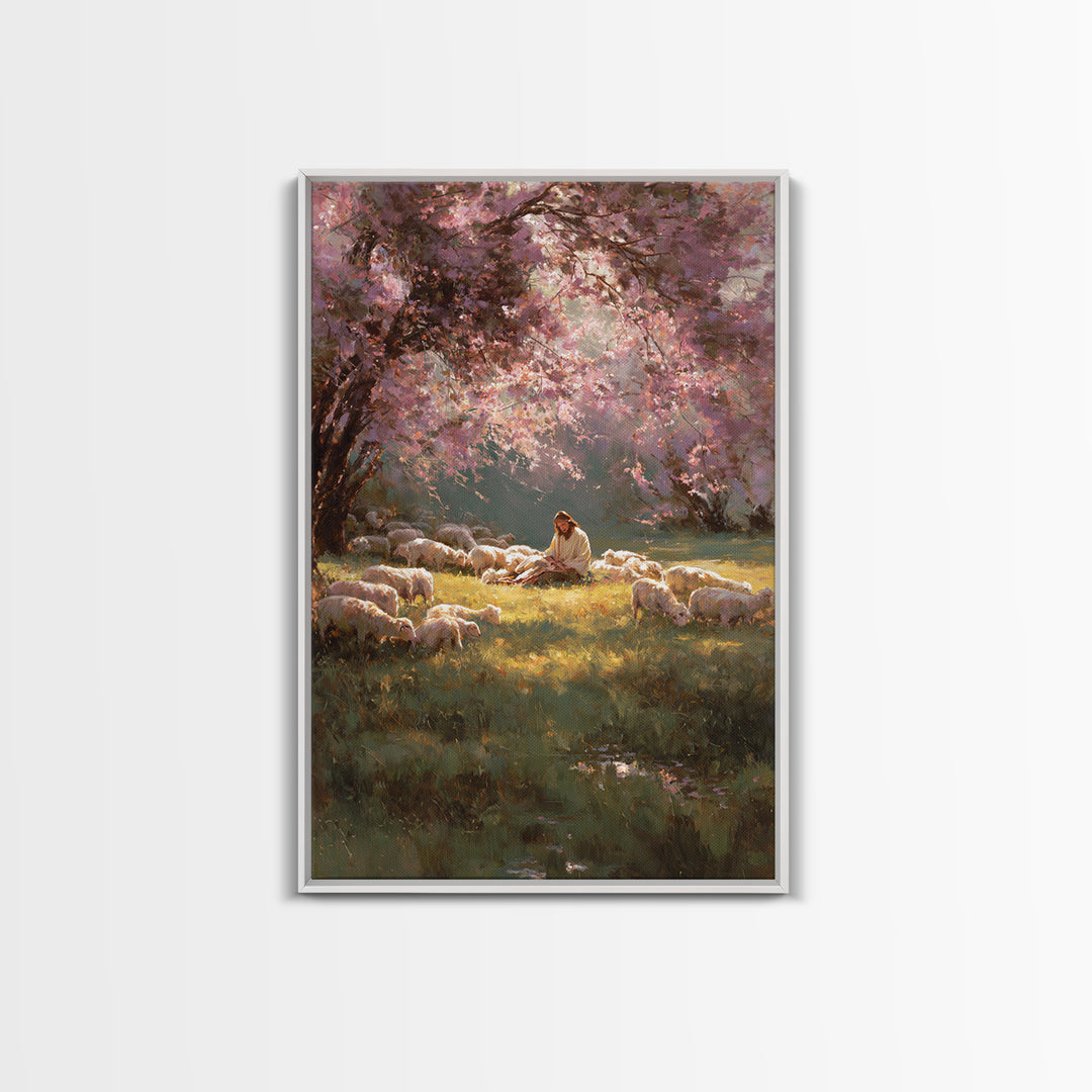 Garden Prayer – Framed Canvas Print – Christian Wall Art – Christian Art Canvas – Jesus Painting – Large Christian Art