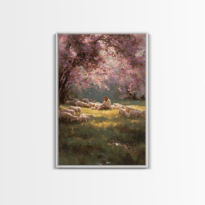Garden Prayer – Framed Canvas Print – Christian Wall Art – Christian Art Canvas – Jesus Painting – Large Christian Art