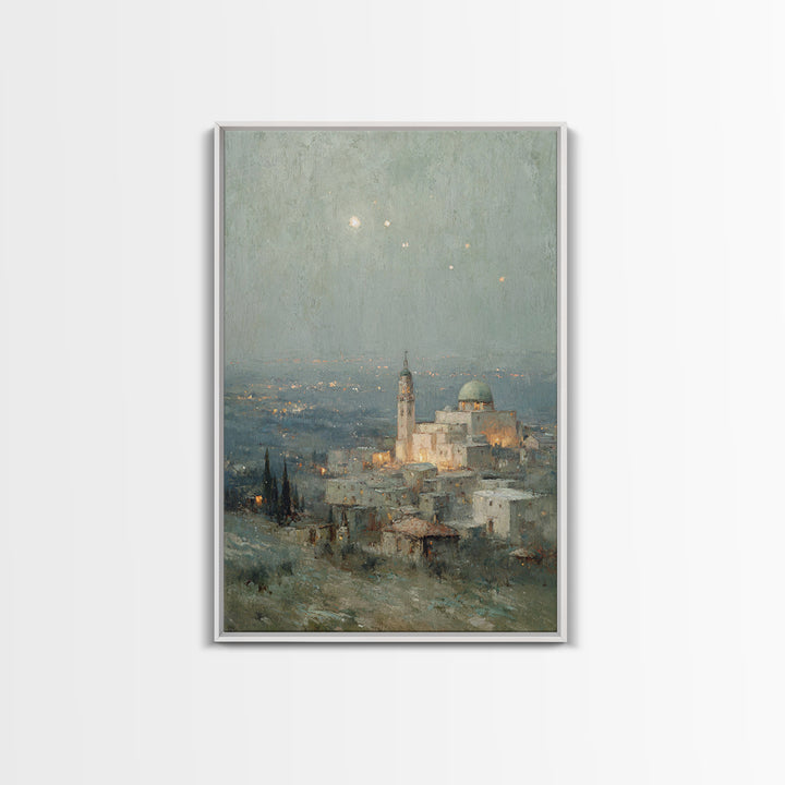 Radiant Bethlehem – Framed Canvas Print – Christian Art Print – Framed Christmas Art – Christian Wall Art – Christmas TV Art