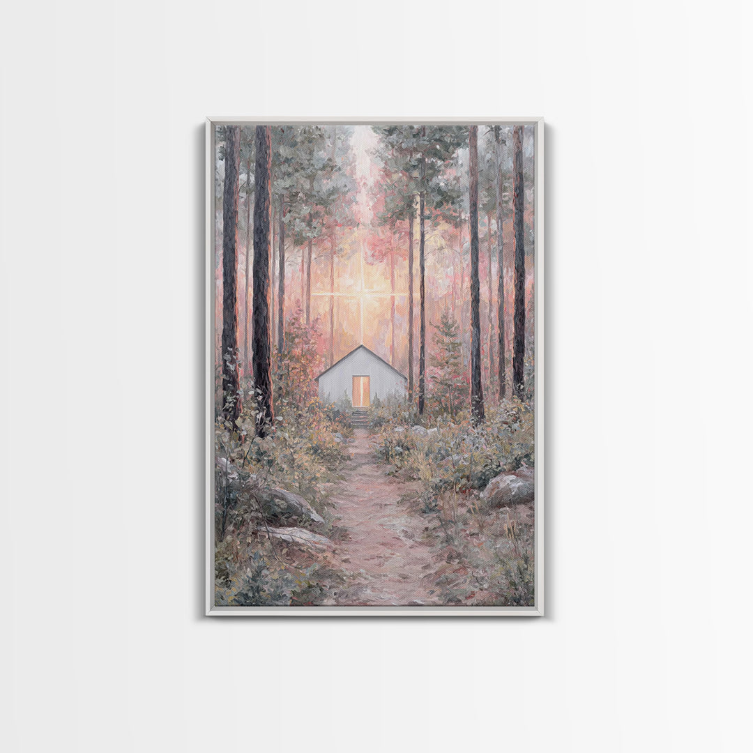 The Forest Chapel – Framed Canvas Print – Christian Wall Art – Christian Art Canvas – Subtle Christian Art – Christian Decor – Christmas Ar