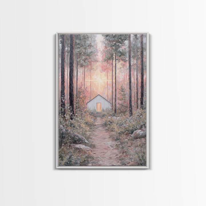 The Forest Chapel – Framed Canvas Print – Christian Wall Art – Christian Art Canvas – Subtle Christian Art – Christian Decor – Christmas Ar