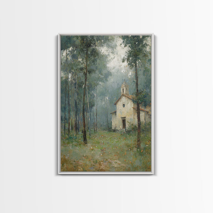 Silent Grove Sanctuary – Framed Canvas Print – Christian Wall Art – Christian Painting – Christian Art Canvas – Moody Christian Art – Chris