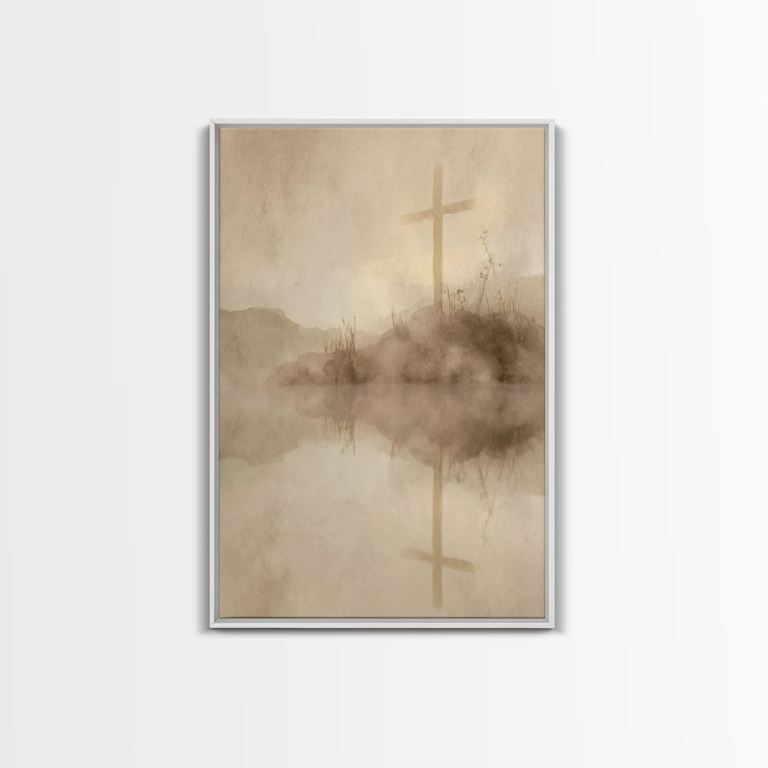 Sacred Hill Cross – Framed Canvas Print – Christian Wall Art – Christian Art Canvas – Vintage Christian Art – Christian Gift – Christian De