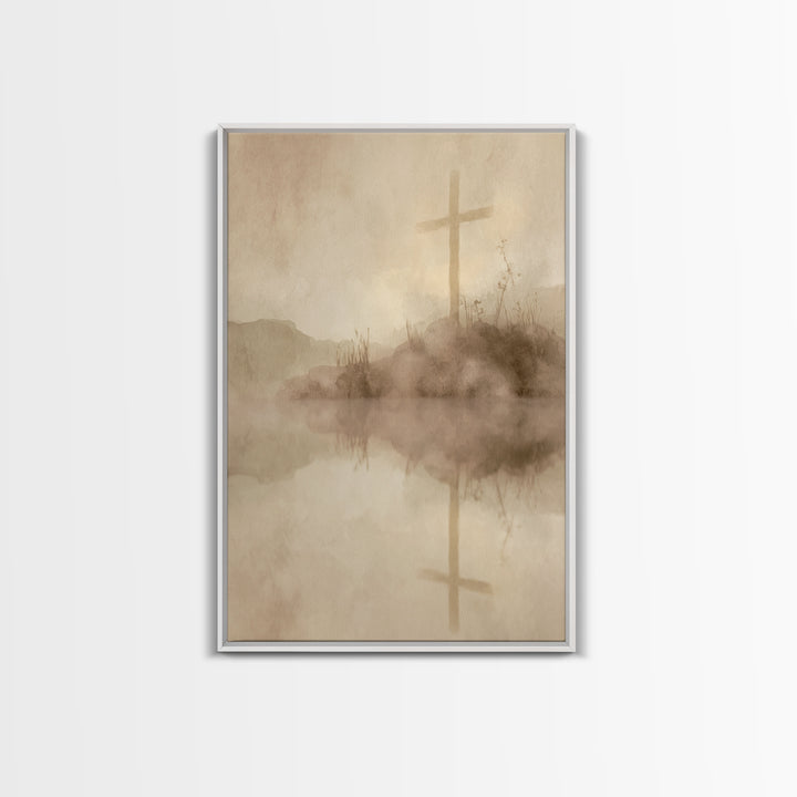 Sacred Hill Cross – Framed Canvas Print – Christian Wall Art – Christian Art Canvas – Vintage Christian Art – Christian Gift – Christian De